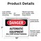 Signmission Automatic Equipment Start Without Warning Danger Sign, Plastic, 10in W x 7in L, 2PK OS-2PACK-DS-P-710-L-1846 - alternate 4